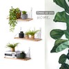 MITIME Floating Shelves Set of 3 Rustic Solid Wood Floating