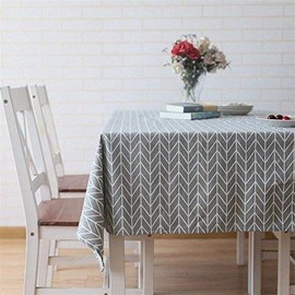meioro Table Cloth, Rectangular Tablecloth, Cotton Linen Table Cover, Simple Twill Tablecloths, Tablemat Suitable for Home Kitchen Decoration, Various Sizes(Grey,120×160cm)