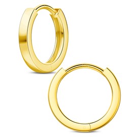 Jewseen 14K Gold Huggie Earrings Tiny Hoop Earrings 20G Lightweight Hoop Earrings Small Endless Hinged Hoops for Earlobe 6-10mm Cartilage Septum Helix Nose Earrings for Women Men