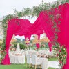 FOTSHARER Ceiling Drapes for Weddings Hot Pink 5x30FT 2 Panels
