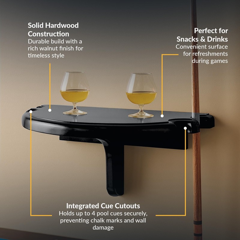 Hathaway Premier Wall-Mounted Pub Table, Black