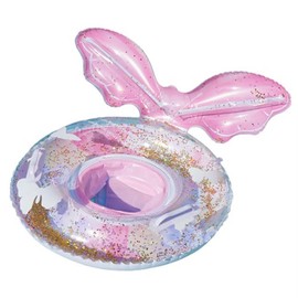 浮き輪 キッズ 子供 女の子 ベビー 赤ちゃん 足入り 屋根付き 空気入れ 日よけ 夏 海 プール 人魚 スパンコール キラキラ カラフル かわいい ガールズ 水遊び 海水浴