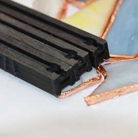 PIAOLGYI 3 PCS Stained Glass Copper Foiling Tool,Hand Foiler 7/32,1/4,3/16 Foil Crimper,Stained Glass Hand Foiler 7/32,1/4,3/16,Black(Don't Include Glass)