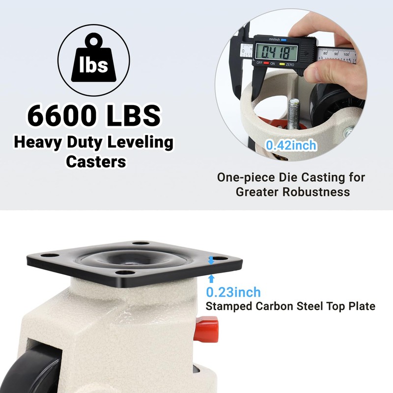 W B D WEIBIDA Industrial Grade Leveling Casters Set of
