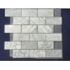 Rubymont CA14 White/Grey Rectangle Marble Mosaic Tile Kitchen Bathroom Polished