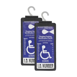 Yuoyar Portable Handicap Placard Holder for Auto - Ultra Transparent Handicapped Placard Holder Protector Hanger Sleeve - Placard Holder for Disability Parking (Grey)