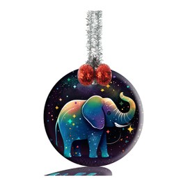 LCTCKP Elephant Christmas Ornaments Round Porcelain Ornament Ceramic Ornaments for Christmas Tree Hanging Ornaments Home Decoration Color Elephant Cute