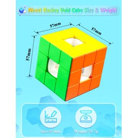 ROXENDA 3x3 Speed Cube Professioneller Zauberwürfel – Stickerless 3x3x3 Hollow-Core-Magic Cube mit reibungslosem Drehmechanismus, 3D-Puzzle für Speedcubing & Sammler