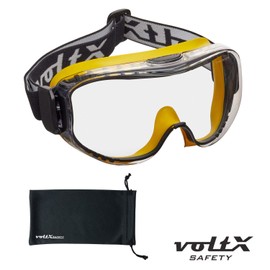 voltX DEFENDER ULTRA indirect ventilated Safety Goggles, CLEAR lens with snug fitting seal and buckle adjustable headband, CE EN166BT, EN170 Certified, Anti fog & Anti Scratch coated UV400 lens.