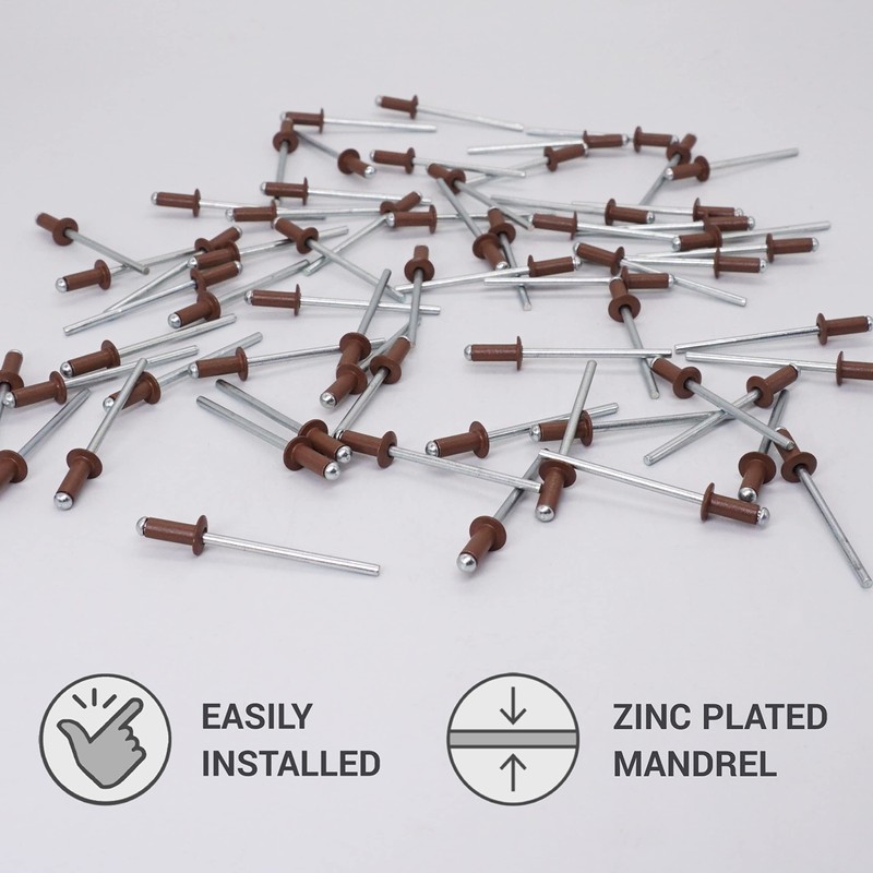 Pack of 50 Painted Blind Rivets 3.2 x 8 mm,