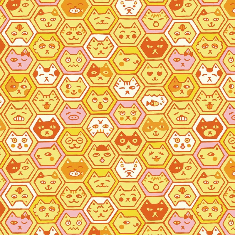 Toyo 005182 Origami Patterns, Chiyogami, Full of Cats, 5.9 x