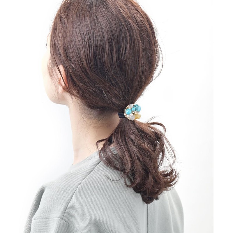 [ヴxante-nu] vingtaine Turquoise Color Mix Circle Ethnic heaakuse Hair Elastics