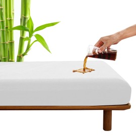 SPRINGSPIRIT Waterproof Mattress Protector Twin XL, Cooling Viscose Made from Bamboo Twin Extra Long Mattress Pad Cover, Fitted up to 14''Depth Pocket