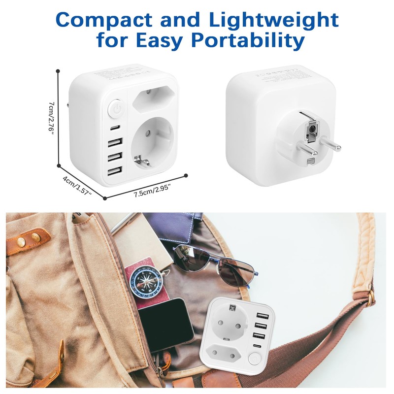 VMUTGA Double Plug for Socket, Multiple Socket Adapter with 3