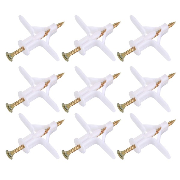100 Plasterboard Wall Plugs and Screws Set(50 Wall Fixing Expansion