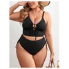 OYOANGLE Women's Plus Size 2 Piece Swimsuits Cut Out Tie