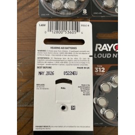 Rayovac Lot Of 10 PACKS RAYOVAC Loud N Clear Size 312 Hearing Aid Batteries BB 05/2026