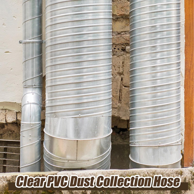 Therwen 4 x 40' Flexible PVC Dust Collection Hose, Heavy