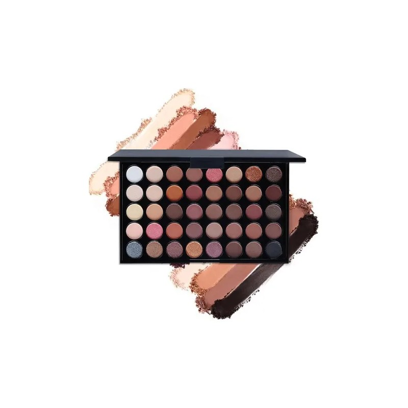 Paleta Sombras 40 Neutros+brochas Pinceles Maquillaje