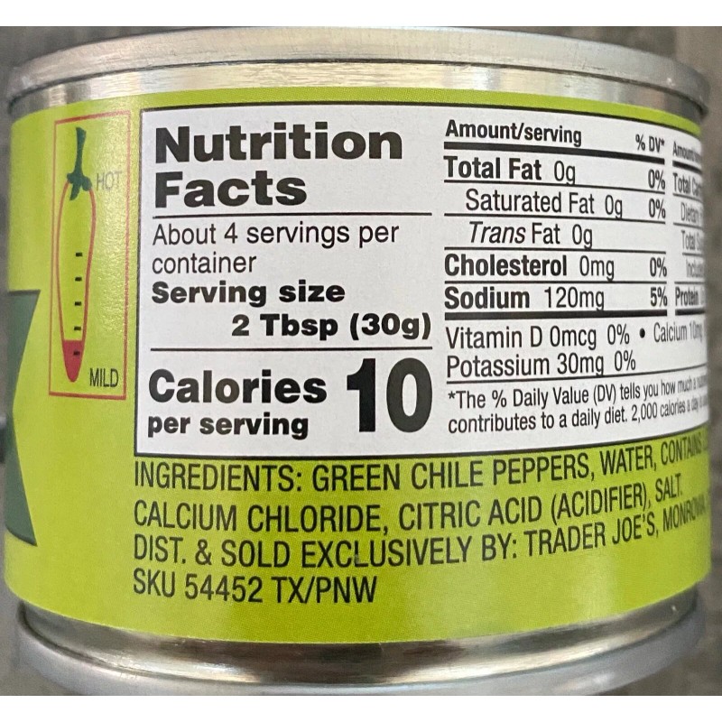 Trader Joe's 6pk Trader Joe's Fire Roasted Diced Green Chile