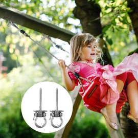 mizikuu Set of 2 Swing Hooks, Swing Hanger, 180° Swing Screw Set, Brackets, Hanging Screw, Hammock, Stainless Steel Swing Hanger, 500 kg Load Capacity for Hammocks, Yoga, Punch Bags