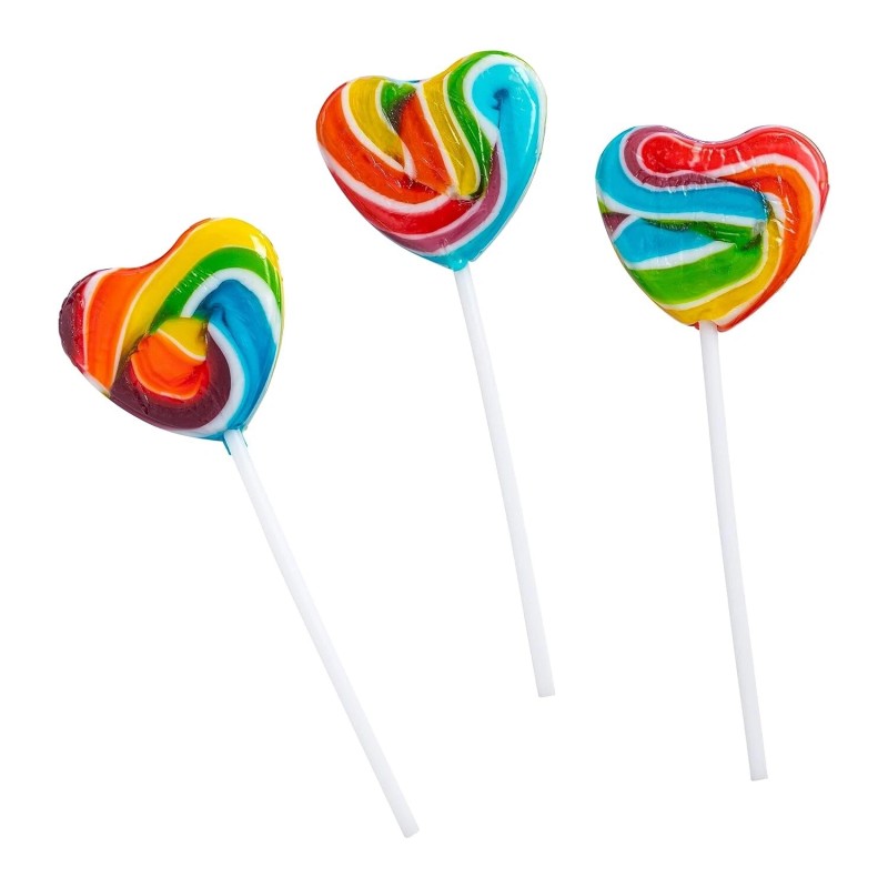 4YoreElves Heart Shaped Swirly Pops Valentine Edition 24 Lollies