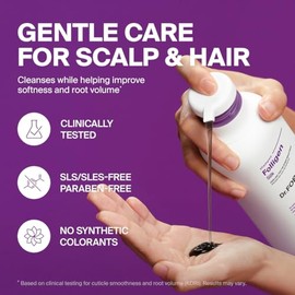DR.FORHAIR Folligen Silk Shampoo 16.9 Fl Oz 500 Ml Para Adelgazamiento Del Cabello Cutículas Dañadas Cuidado Del Crecimiento Tratamiento Sulfato