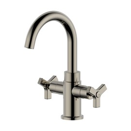 Derengge Polished Nickel Bathroom Faucet,Two-Handle Bathroom Sink Faucet Water Supply Line,Single Hole Lavatory Vantity Faucet,F-0081-PN