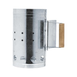 BBQ Collection Kohleanzünder - BBQ Starter für Holzkohle und Briketts - 27 x 16 CM - Brikettstarter - Schnelles Anzünden des Grills - Hitzebeständiger Griff - Metall - Silber