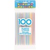 Vibrant Multicolor Striped Straws - (Pack of 100) - Eye-Catching