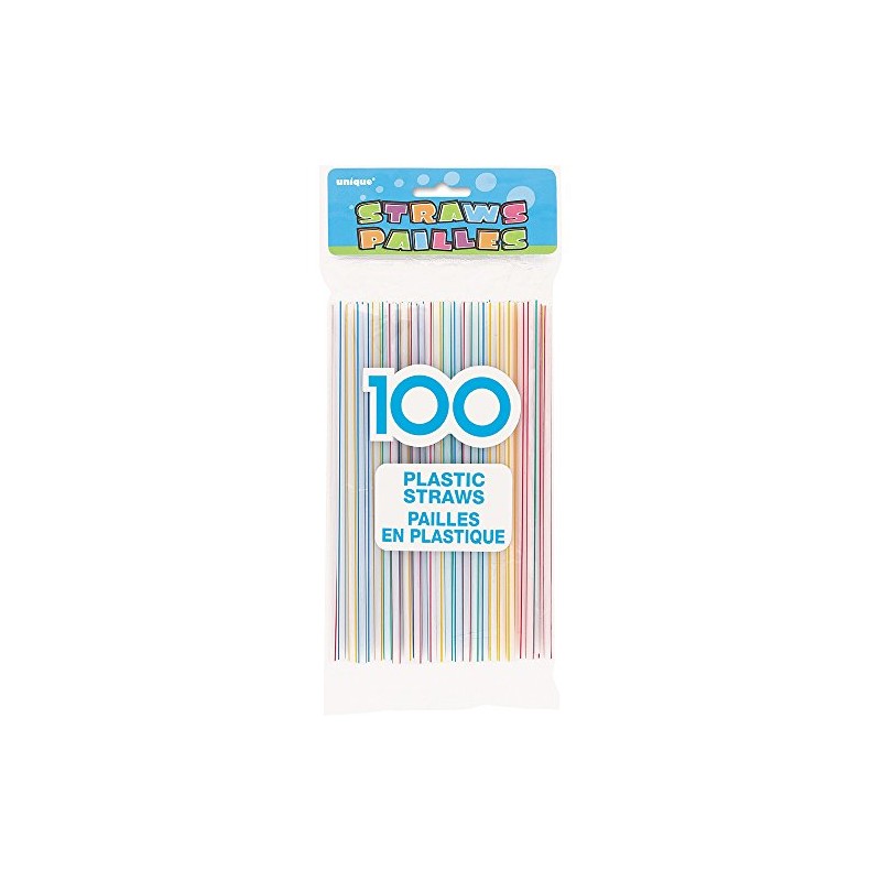 Vibrant Multicolor Striped Straws - (Pack of 100) - Eye-Catching