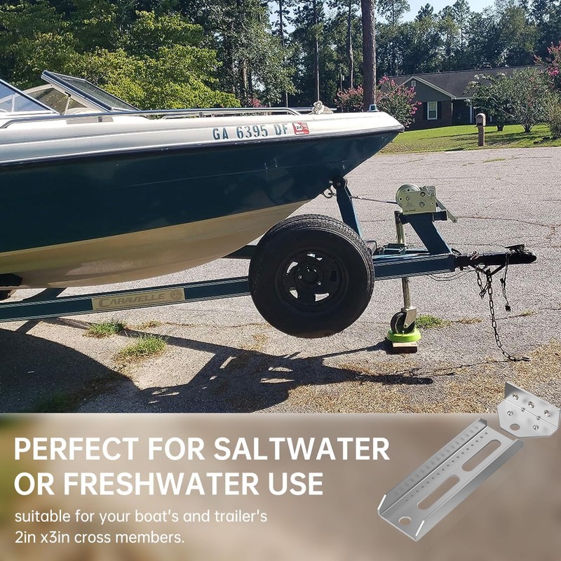 4 PCS 8 inch Galvanized Swivel Boat Trailer Bunk Brackets,