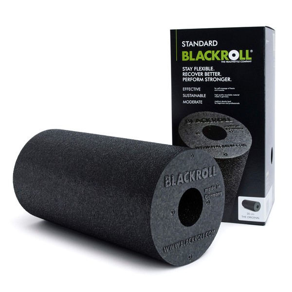 BLACKROLL® Standard Roller for Fascia Original (30 x 15 cm), Fitness Roller for Back and Leg Self-Massage, Effective for Functional Training, Medium Hardness, Made in Germany