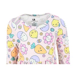 Unique Baby Girls Long Sleeve Spring Easter Dress Outfit for Girls Toddlers and Big Kids (12m, Easter Garden)