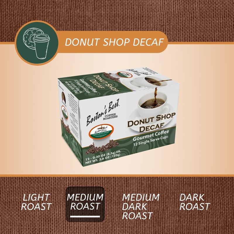 Donut Shop Decaf Gourmet Coffee by Bostons Best - 12