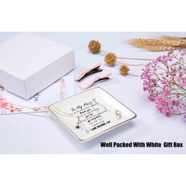 Mother's Day Gift for Mom from Daughter Son-to My Mom-Thank You Gift for Mother-Ceramic Jewelry Tray,Trinket Holder,Ring Dish-Christmas Gift-Birthday Gifts-Mom Gift-Mother Gift-I Love You,Mom