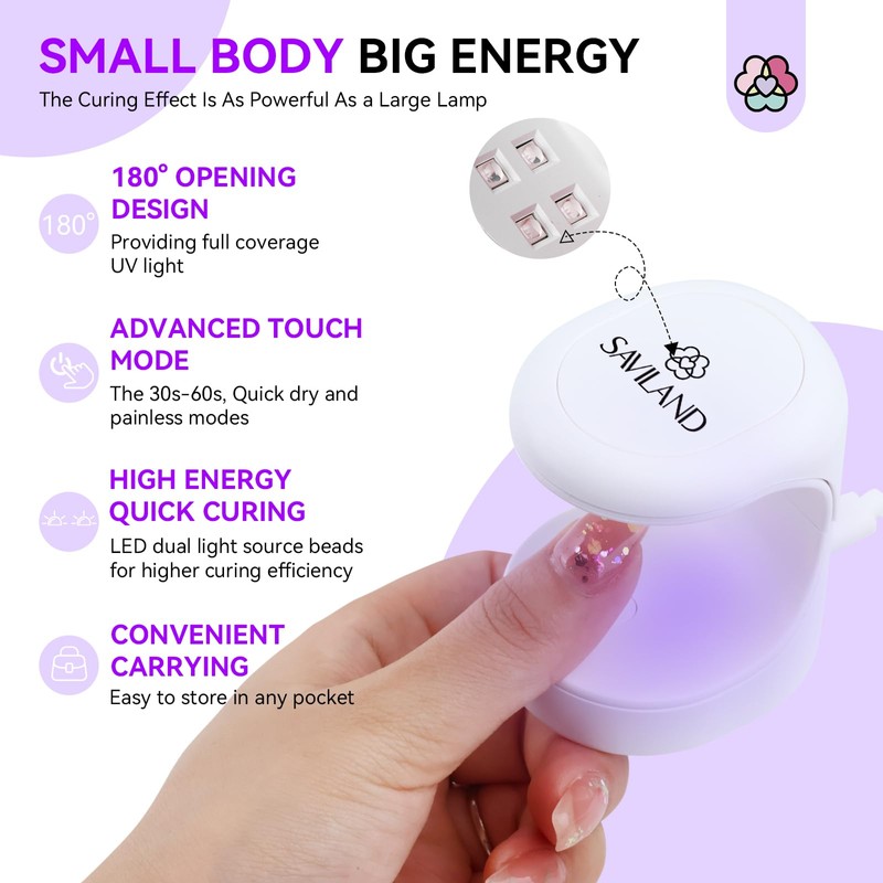 SAVILAND Quick-dry Builder Nail Gel Kit: Clear Pink Builder Hard