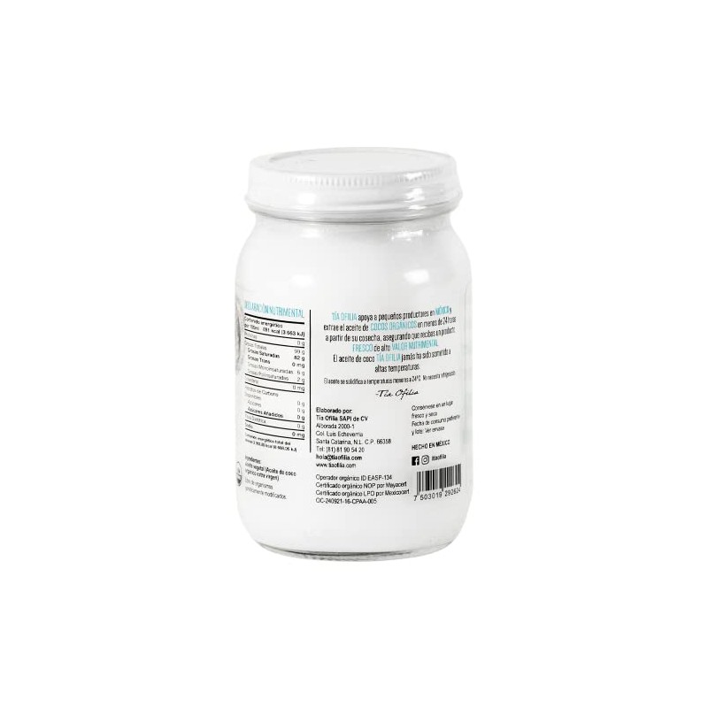 Tía Ofilia Aceite de Coco Orgánico Extra Virgen | Extraído