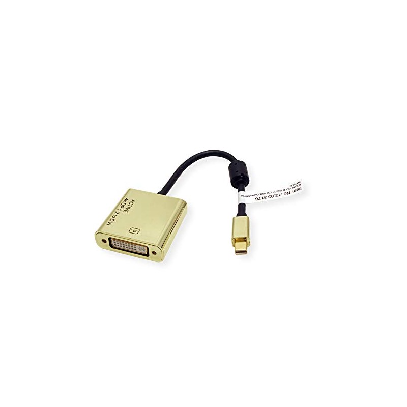 ROLINE Gold 4K Mini DisplayPort-DVI Adapter, Active, v1.2, Mini DP