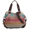 Eshow Damen Canvas Handtasche Schultertasche Umhängetasche groß mit Handgriff für