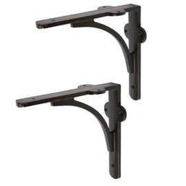 Hammer and Tongs - Curved Iron Shelf Bracket - D150mm - Black - Pack of 2