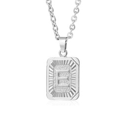 Glimmerst Initial Pendant Necklace 18K Gold Plated Stainless Steel Letter E Necklace Personalizd Name Necklace for Women