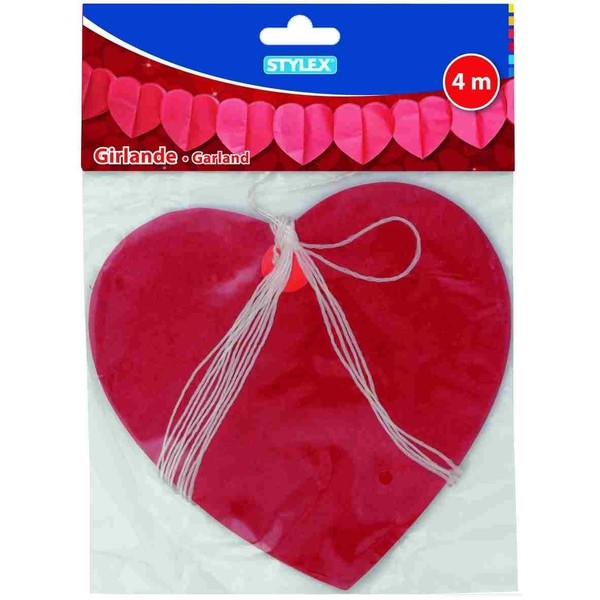 Stylex - 2051291 Heart Garland - 4 M Red