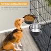 2 Pcs Black Large Pet Dog Food Water Bowl for