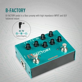 SONICAKE Bass Pedal Overdrive Analog Preamp Compression Effects Pedal with XLR Output B Factory