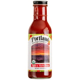 Portland Spicy Organic Ketchup by Portlandia Foods - 14 oz Glass Bottle - Naturally Gluten-free, Vegan, Non-GMO, Made in Oregon USA (Spicy)