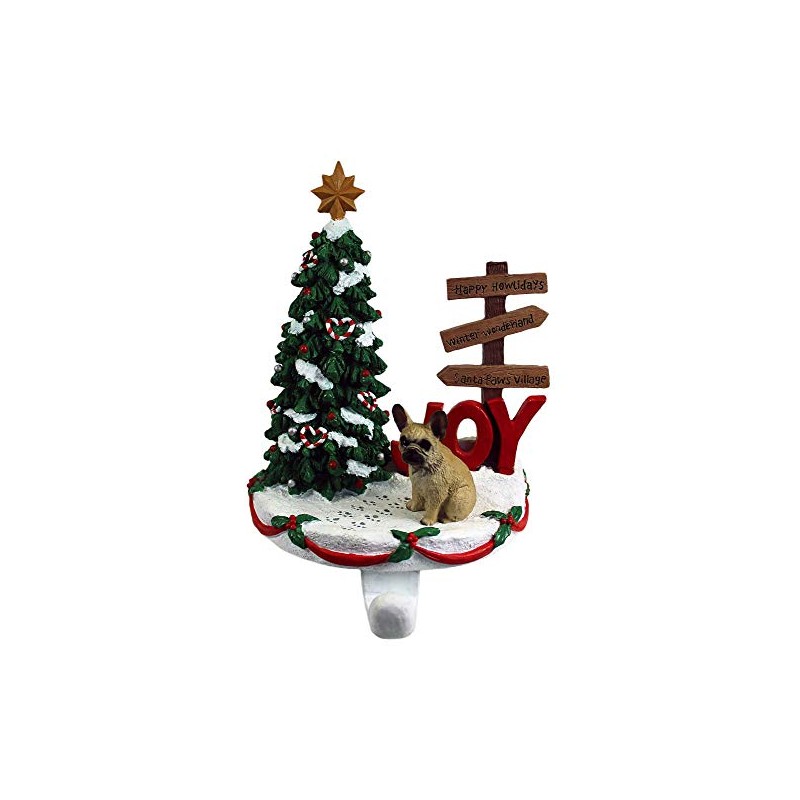 DogLoverStore French Bulldog Stocking Holder Hanger Cream
