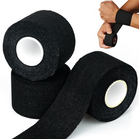 3 Rolls Zinc Oxide Tape, Black Athletic Tape, 3.8cm x 10m Sports Bandage Tape, Sports Strapping Tape for Climbing,Boxing, Blister Prevention