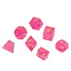 7PCS Polyhedral Dice Clear Numbers Pointed Edges Resin Dice Set
