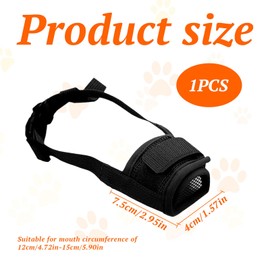 Dog Muzzle for Small Dog,1 PCS Soft Nylon Mesh Muzzle for Small Dogs,Adjustable Breathable Cover to Prevent Biting,Mouth Cover for Chihuahua Teddy(Black, S)